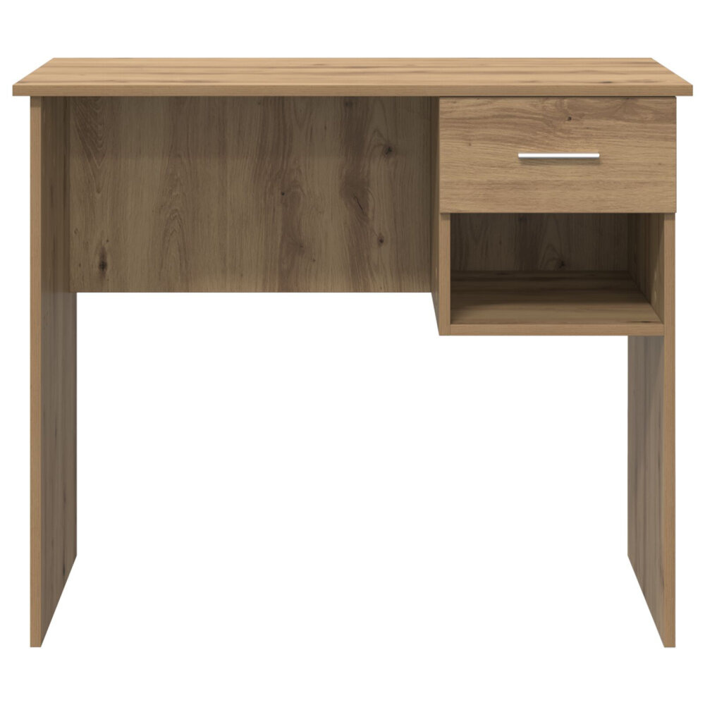 VidaXL Bureau met Opslag Artisan Eiken 90x49.5x75 cm Bewerkt hout