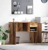VidaXL Bureau met Opslag Oud Hout 90x49.5x75 cm Behandeld Hout