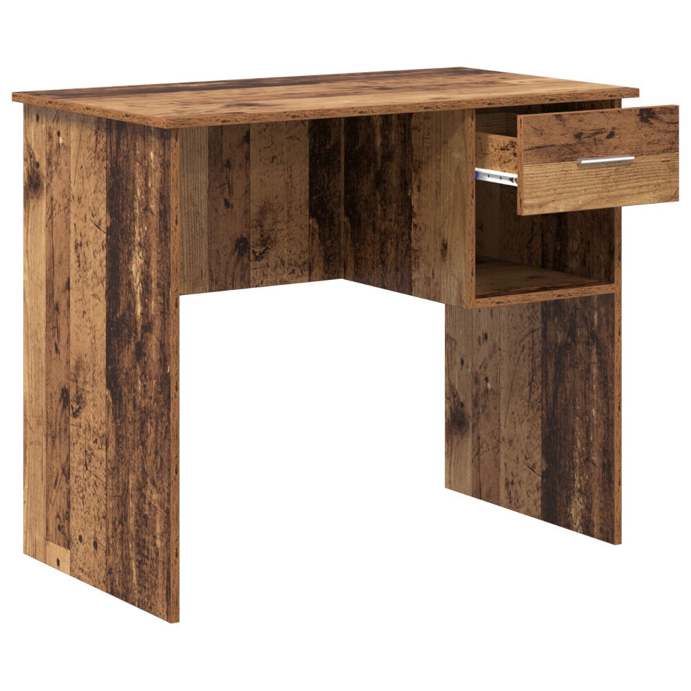 VidaXL Bureau met Opslag Oud Hout 90x49.5x75 cm Behandeld Hout