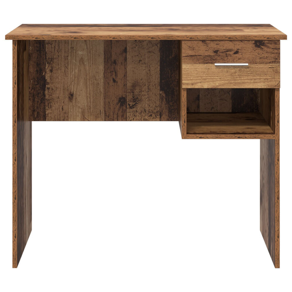 VidaXL Bureau met Opslag Oud Hout 90x49.5x75 cm Behandeld Hout