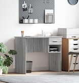 VidaXL Bureau met Opslag Grijs Sonoma 90x49.5x75 cm Bewerkt Hout