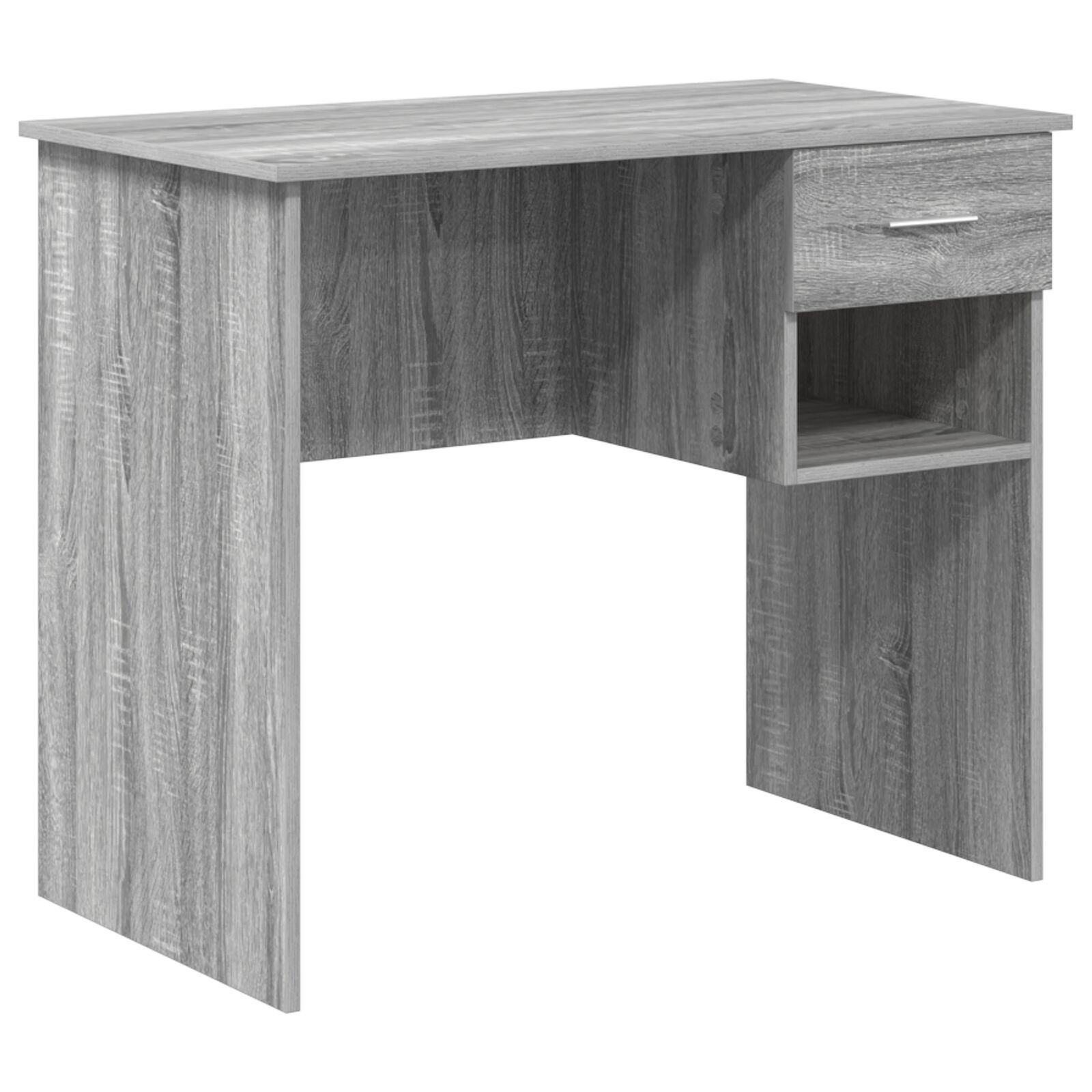 VidaXL Bureau met Opslag Grijs Sonoma 90x49.5x75 cm Bewerkt Hout
