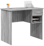 VidaXL Bureau met Opslag Grijs Sonoma 90x49.5x75 cm Bewerkt Hout