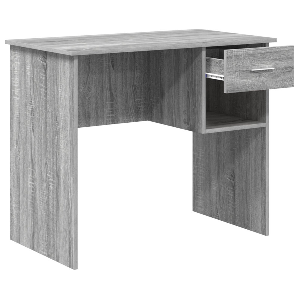 VidaXL Bureau met Opslag Grijs Sonoma 90x49.5x75 cm Bewerkt Hout