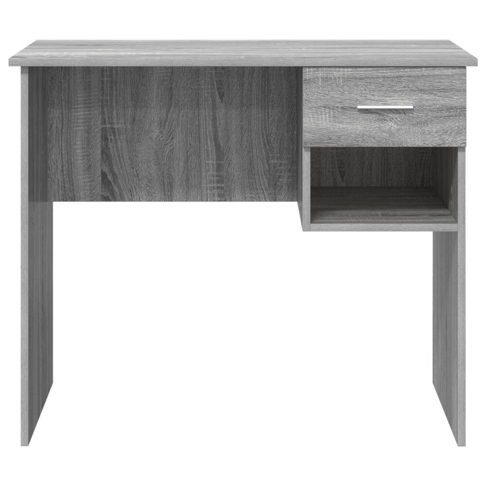 VidaXL Bureau met Opslag Grijs Sonoma 90x49.5x75 cm Bewerkt Hout