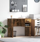 VidaXL Bureau met Opslag Gerookt Eiken 90x49.5x75 cm Gefabriceerd hout