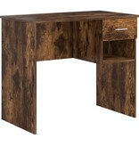 VidaXL Bureau met Opslag Gerookt Eiken 90x49.5x75 cm Gefabriceerd hout