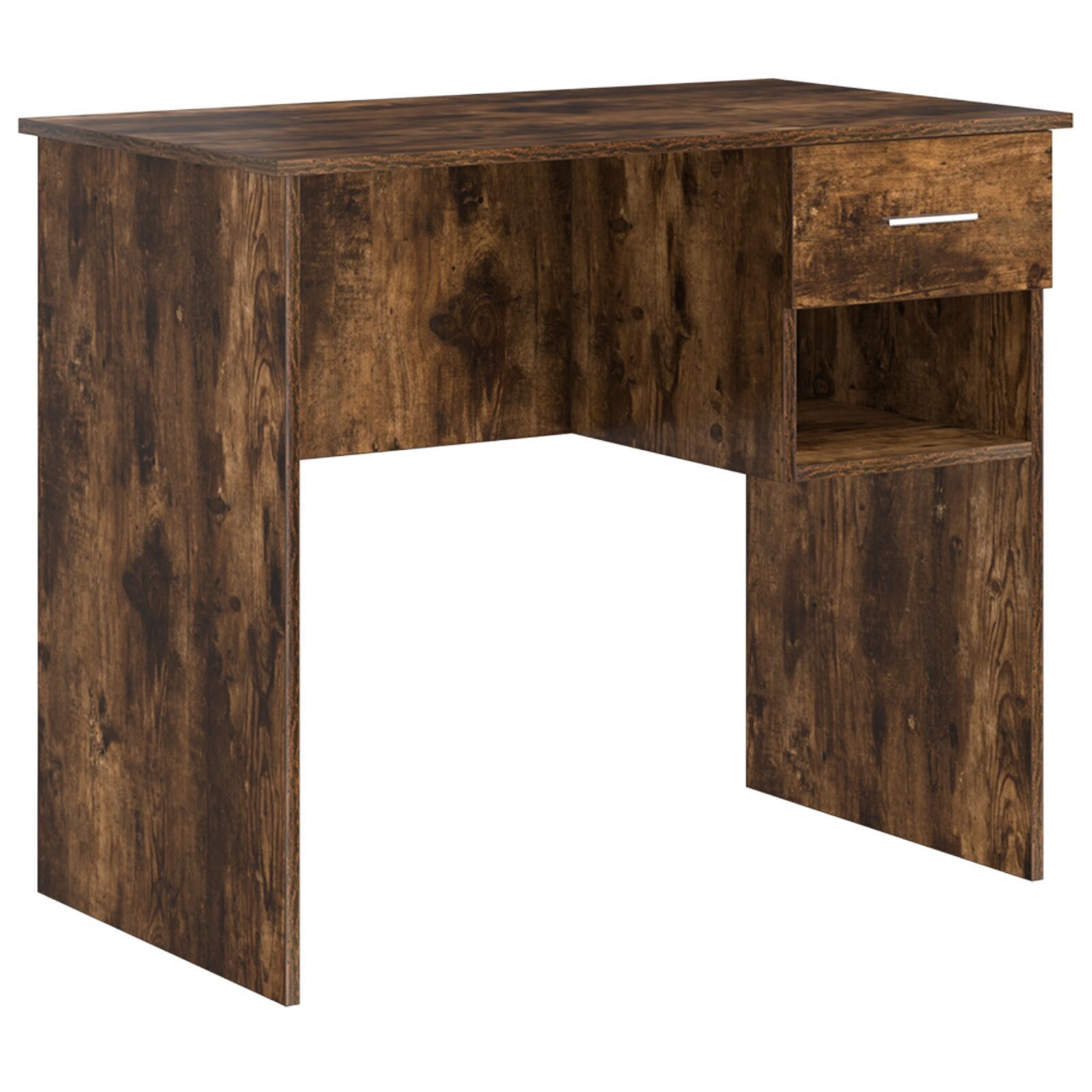 VidaXL Bureau met Opslag Gerookt Eiken 90x49.5x75 cm Gefabriceerd hout