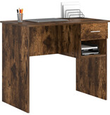 VidaXL Bureau met Opslag Gerookt Eiken 90x49.5x75 cm Gefabriceerd hout