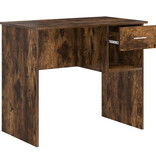 VidaXL Bureau met Opslag Gerookt Eiken 90x49.5x75 cm Gefabriceerd hout