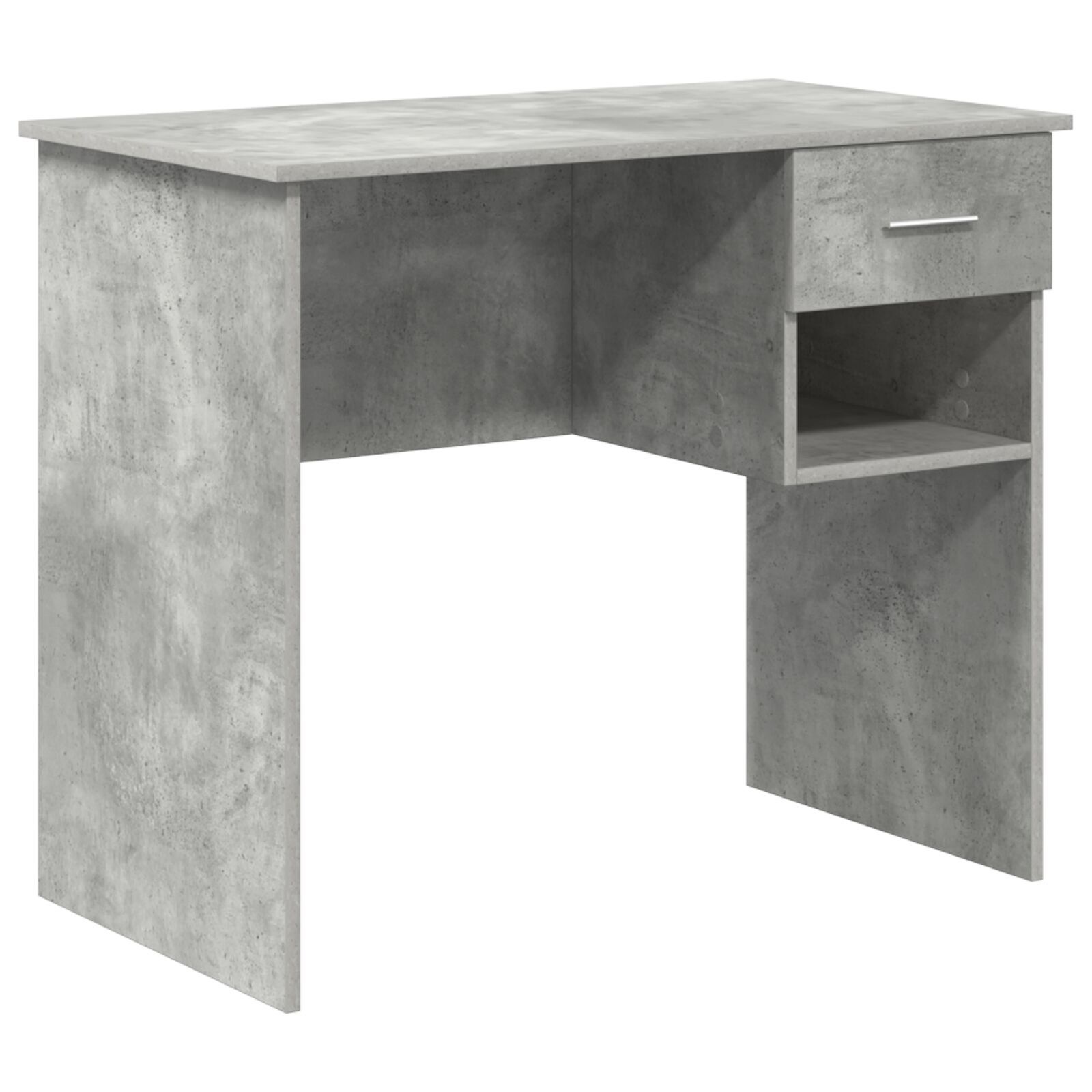 VidaXL Bureau met Opbergruimte Beton Grijs 90x49.5x75 cm Gefabriceerd hout