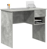 VidaXL Bureau met Opbergruimte Beton Grijs 90x49.5x75 cm Gefabriceerd hout