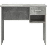 VidaXL Bureau met Opbergruimte Beton Grijs 90x49.5x75 cm Gefabriceerd hout