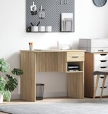 VidaXL Bureau met Opslag Sonoma Eiken 90x49.5x75 cm Geengineerd Hout