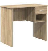 VidaXL Bureau met Opslag Sonoma Eiken 90x49.5x75 cm Geengineerd Hout
