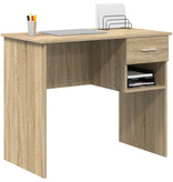 VidaXL Bureau met Opslag Sonoma Eiken 90x49.5x75 cm Geengineerd Hout