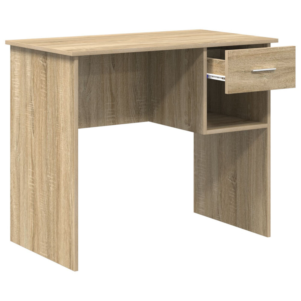VidaXL Bureau met Opslag Sonoma Eiken 90x49.5x75 cm Geengineerd Hout