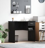 VidaXL Bureau met Opslag Zwart Eiken 90x49.5x75 cm Gefabriceerd hout