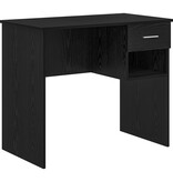 VidaXL Bureau met Opslag Zwart Eiken 90x49.5x75 cm Gefabriceerd hout