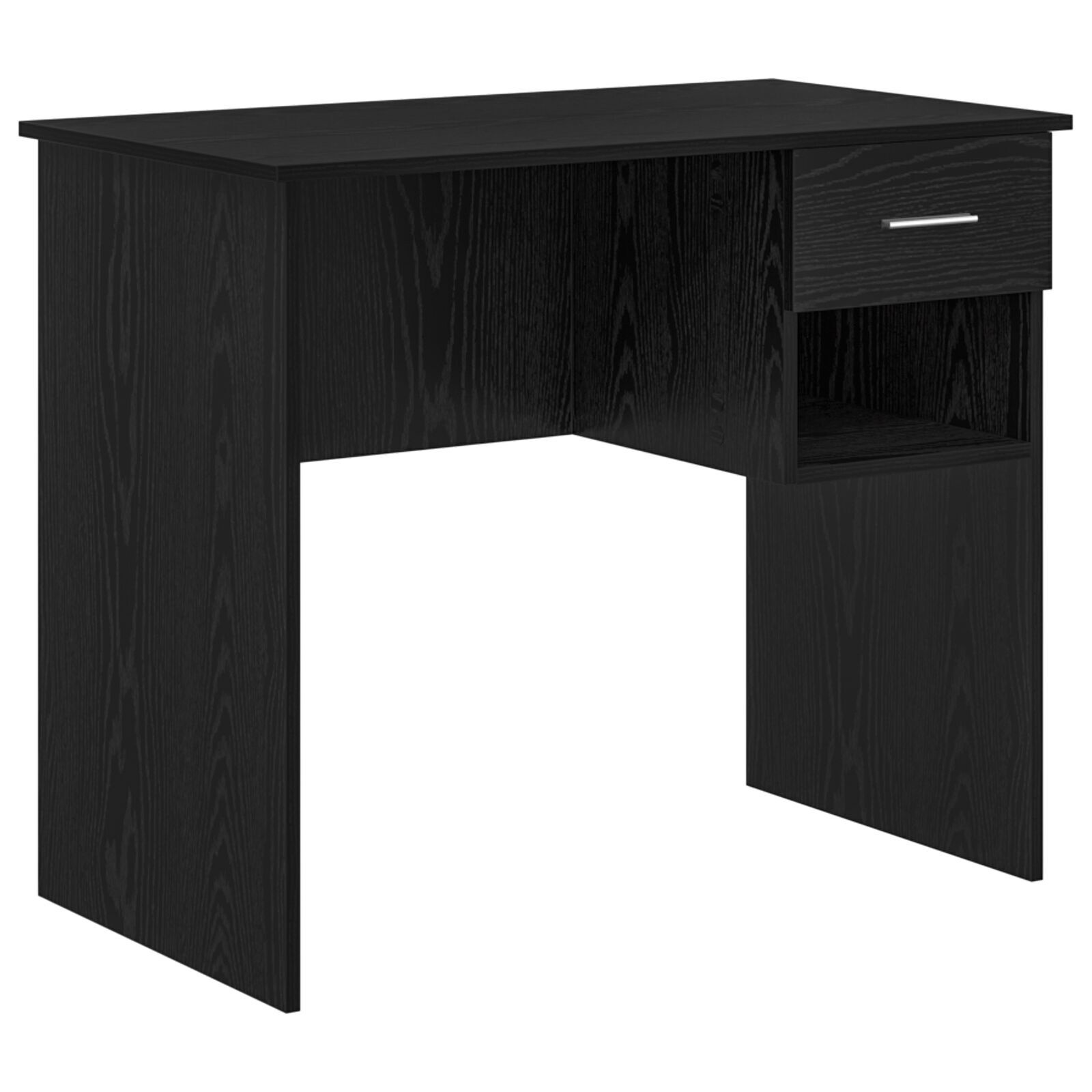 VidaXL Bureau met Opslag Zwart Eiken 90x49.5x75 cm Gefabriceerd hout