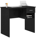 VidaXL Bureau met Opslag Zwart Eiken 90x49.5x75 cm Gefabriceerd hout