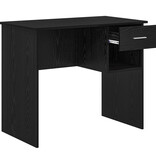 VidaXL Bureau met Opslag Zwart Eiken 90x49.5x75 cm Gefabriceerd hout