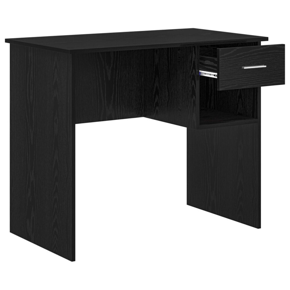 VidaXL Bureau met Opslag Zwart Eiken 90x49.5x75 cm Gefabriceerd hout