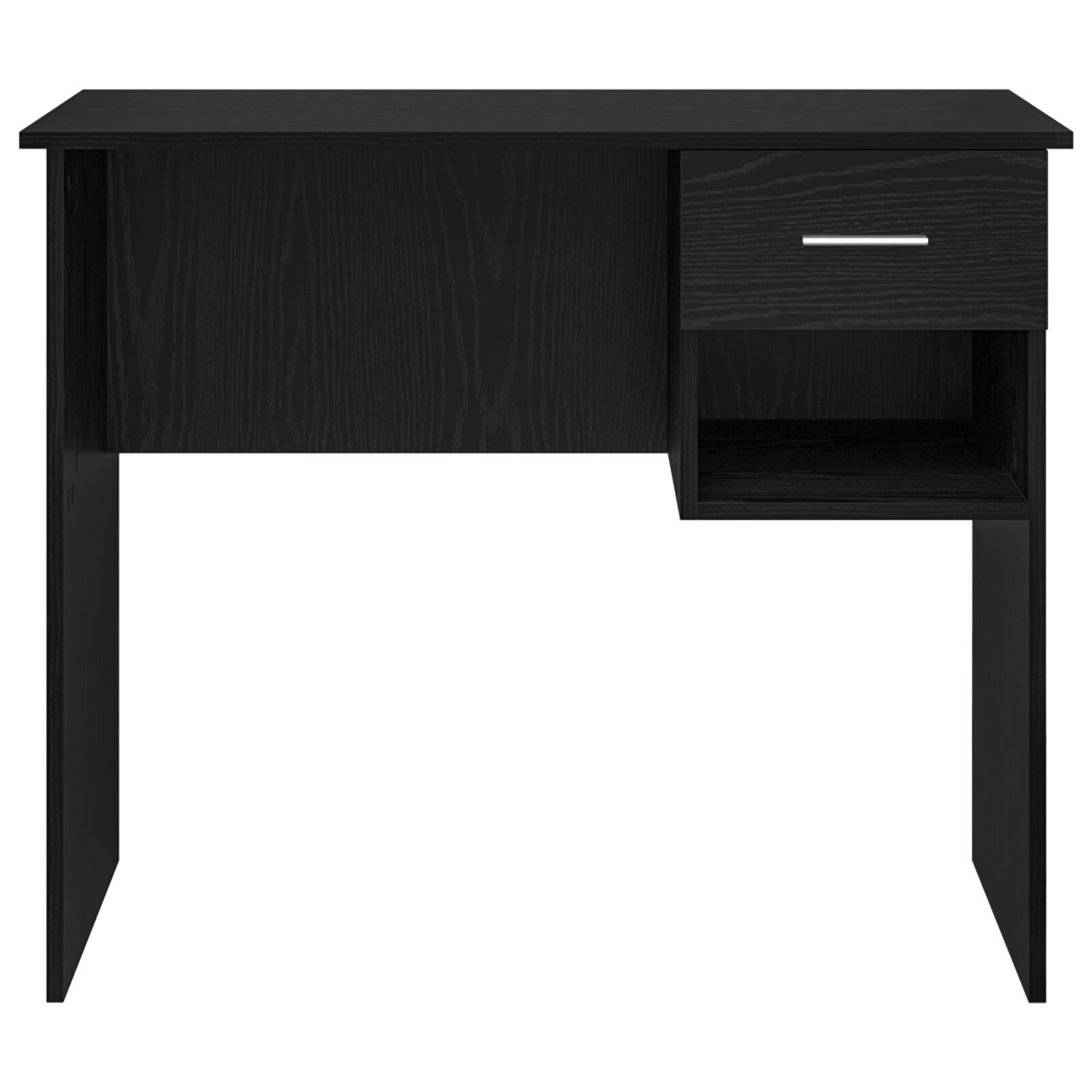 VidaXL Bureau met Opslag Zwart Eiken 90x49.5x75 cm Gefabriceerd hout