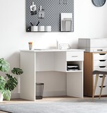 VidaXL Bureau met Opslag Wit 90x49.5x75 cm Ingenomen hout