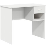 VidaXL Bureau met Opslag Wit 90x49.5x75 cm Ingenomen hout