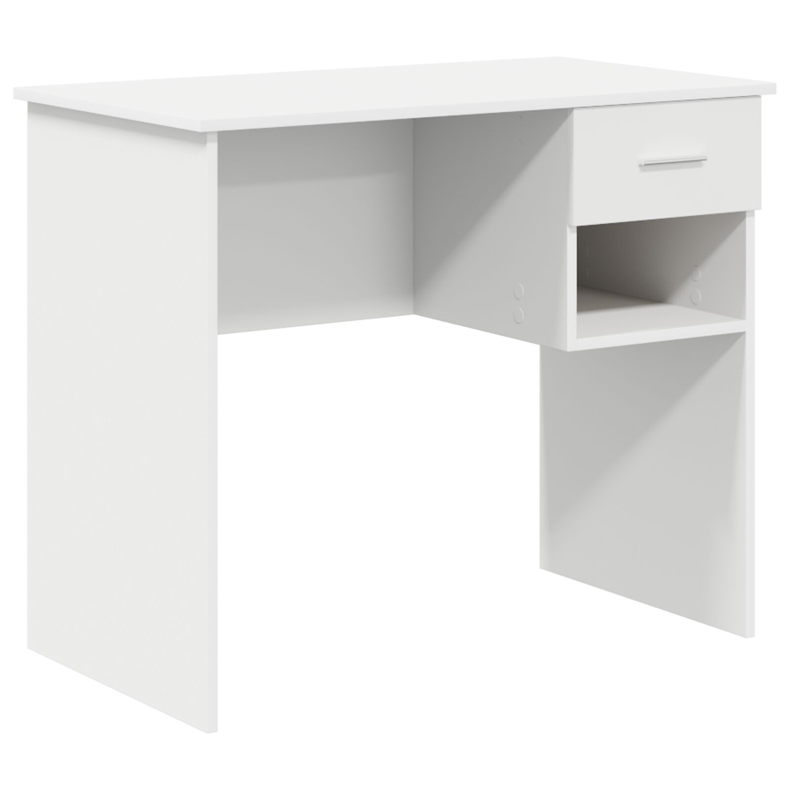 VidaXL Bureau met Opslag Wit 90x49.5x75 cm Ingenomen hout