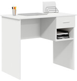 VidaXL Bureau met Opslag Wit 90x49.5x75 cm Ingenomen hout