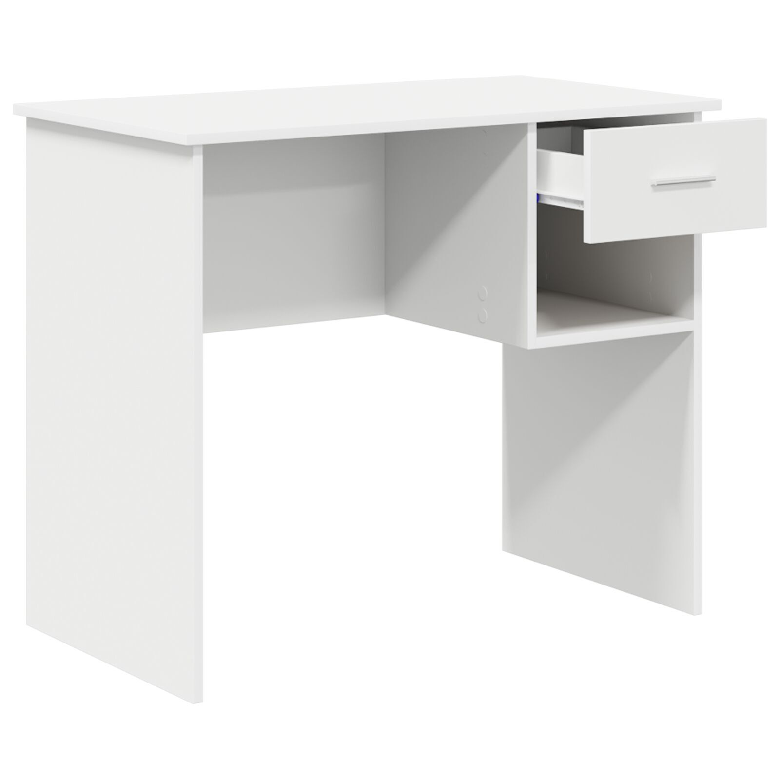 VidaXL Bureau met Opslag Wit 90x49.5x75 cm Ingenomen hout