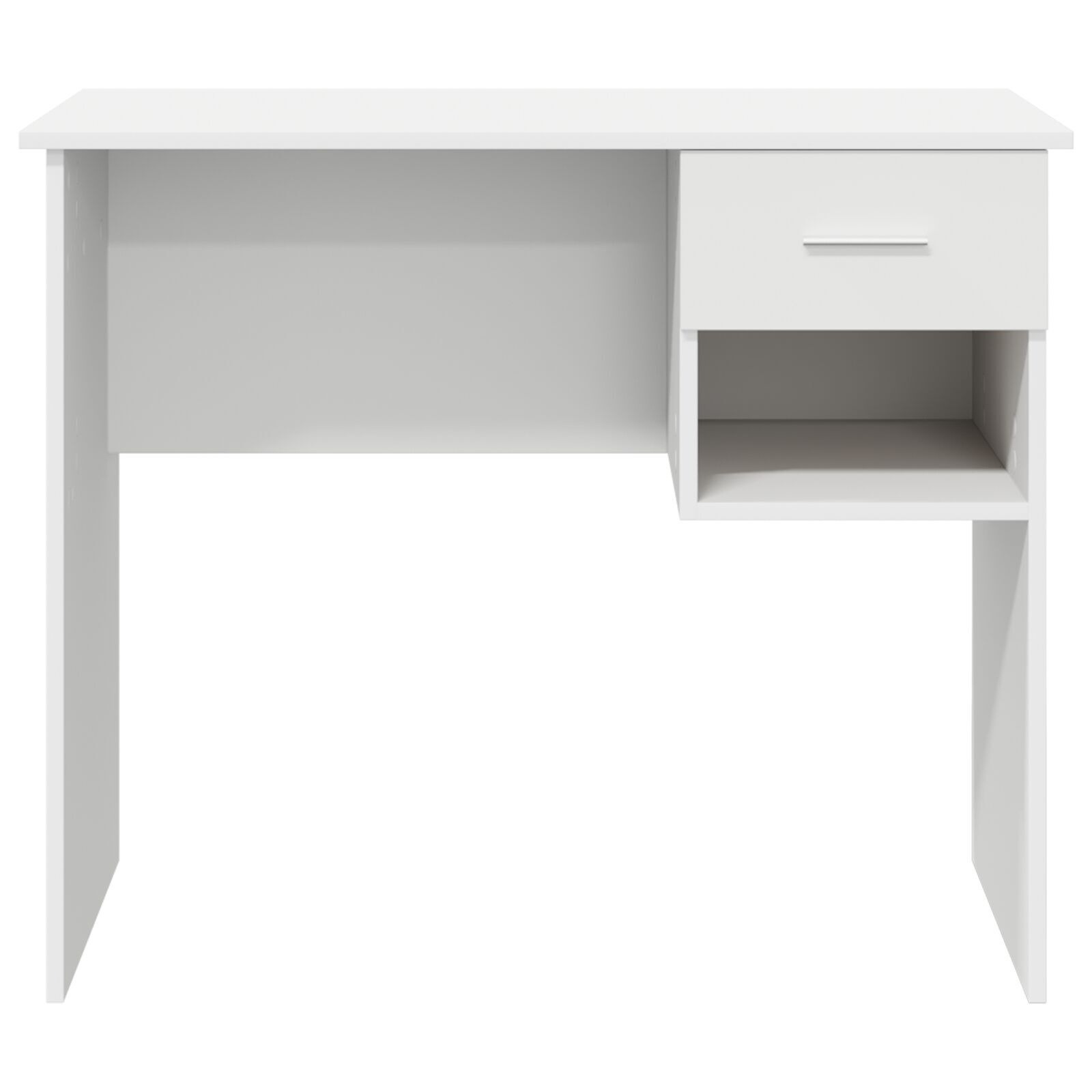 VidaXL Bureau met Opslag Wit 90x49.5x75 cm Ingenomen hout