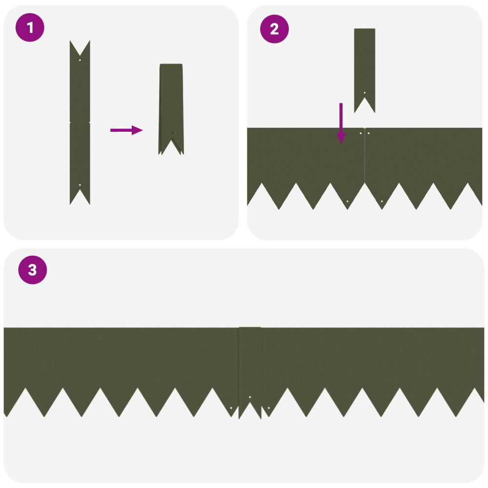 VidaXL Gazonranden 20 st 100x0,5x15 cm staal olijfgroen