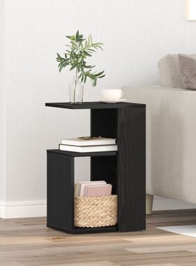 VidaXL Bijzettafel 36x30x56 cm bewerkt hout zwart eikenkleurig