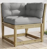 VidaXL Tuinhoekbank met kussens 73x73x78 cm geïmpregneerd grenenhout