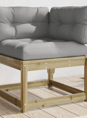 VidaXL Tuinhoekbank met kussens 73x73x78 cm geïmpregneerd grenenhout