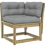 VidaXL Tuinhoekbank met kussens 73x73x78 cm geïmpregneerd grenenhout