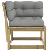 VidaXL Tuinhoekbank met kussens 73x73x78 cm geïmpregneerd grenenhout