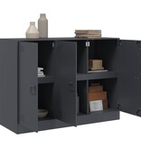 VidaXL Dressoir 99x39x73 cm staal antracietkleurig