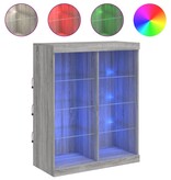 VidaXL Dressoir met LED-verlichting 81x37x100 cm grijs sonoma eiken