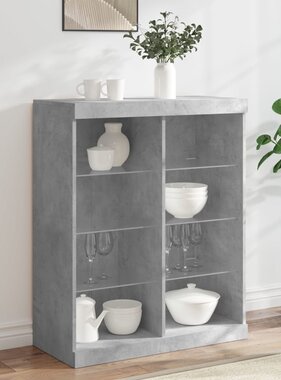 VidaXL Dressoir met LED-verlichting 81x37x100 cm betongrijs