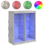 VidaXL Dressoir met LED-verlichting 81x37x100 cm betongrijs