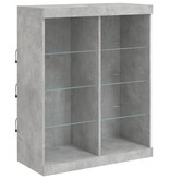 VidaXL Dressoir met LED-verlichting 81x37x100 cm betongrijs