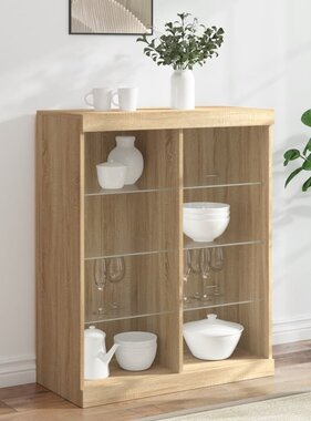 VidaXL Dressoir met LED-verlichting 81x37x100 cm sonoma eikenkleurig