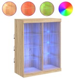 VidaXL Dressoir met LED-verlichting 81x37x100 cm sonoma eikenkleurig