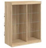VidaXL Dressoir met LED-verlichting 81x37x100 cm sonoma eikenkleurig
