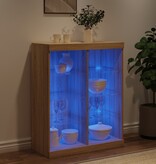 VidaXL Dressoir met LED-verlichting 81x37x100 cm sonoma eikenkleurig