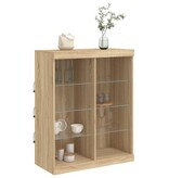 VidaXL Dressoir met LED-verlichting 81x37x100 cm sonoma eikenkleurig